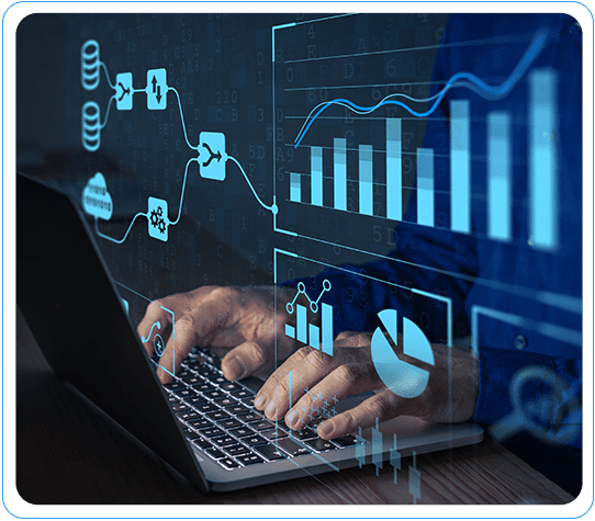 Analyzing Data On Laptop With Graphs And Charts Using SQL Server For Database Management