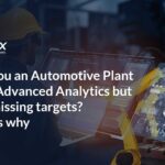 Automotive plant floor supervisor monitoring advanced analytics dashboard with predictive maintenance and OEE insights