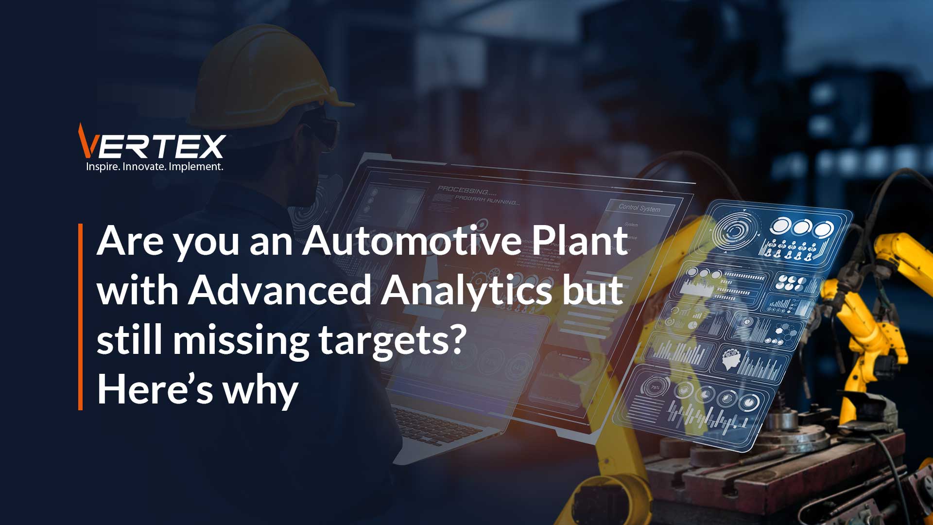 Automotive plant floor supervisor monitoring advanced analytics dashboard with predictive maintenance and OEE insights