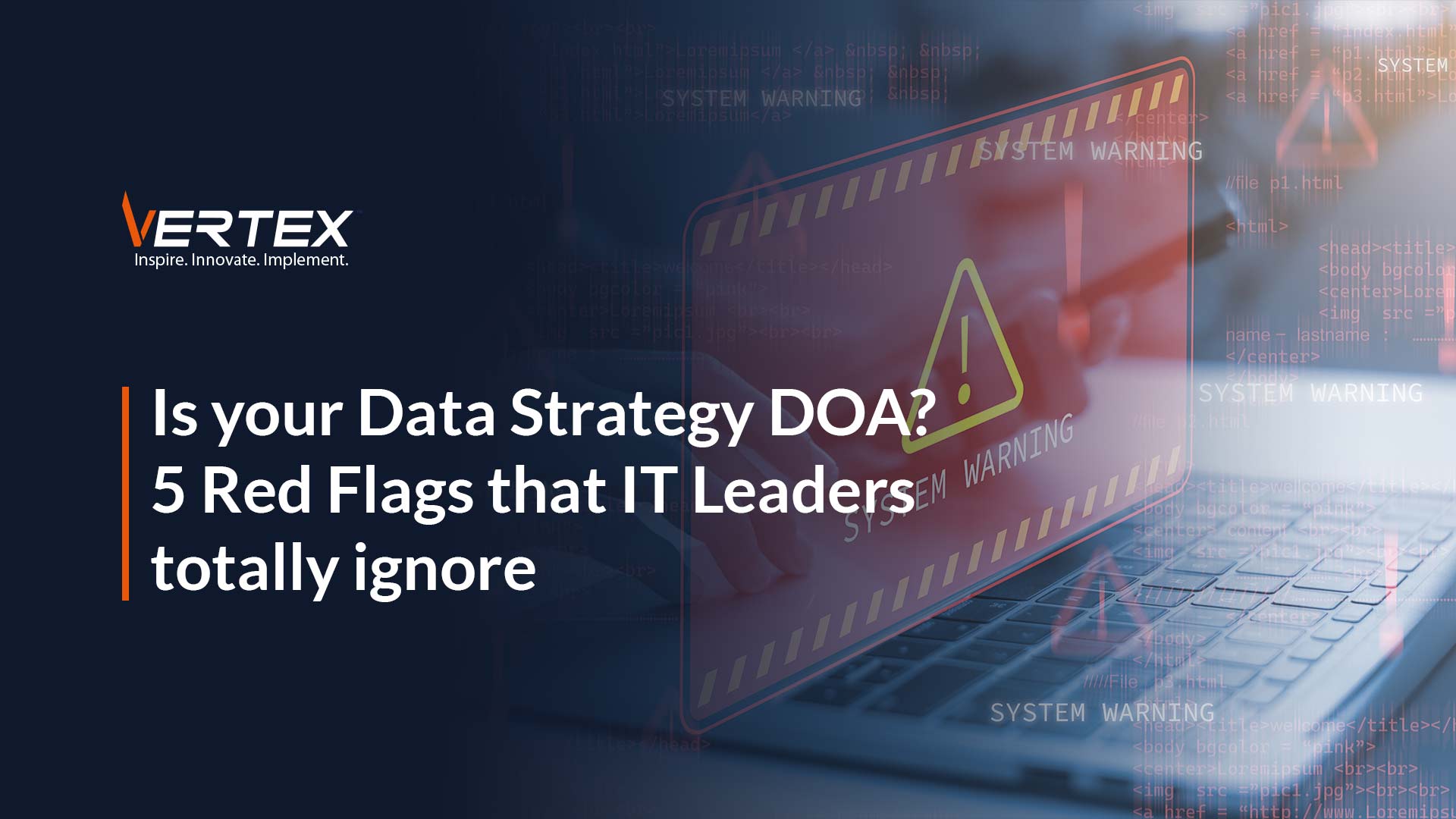 IT leader reviewing data strategy warning indicators and system alerts indicating stalled analytics initiatives